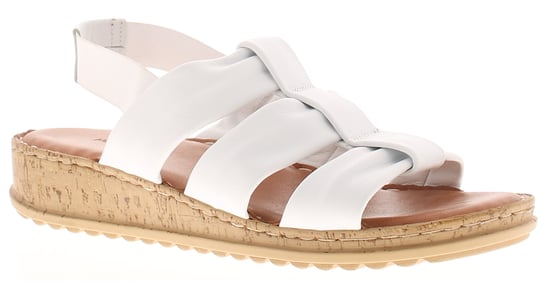 Hush Puppies Womens Sandals Eden Leather Elasticated white - Image 1