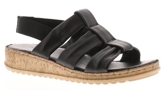 Hush Puppies Womens Sandals Eden Leather Elasticated black - Image 1