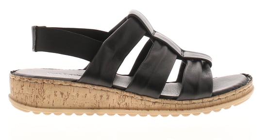 Hush Puppies Womens Sandals Eden Leather Elasticated black - Image 2