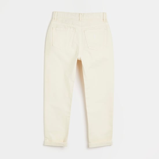 River Island Girls Mom Jeans Girls Beige - Image 2