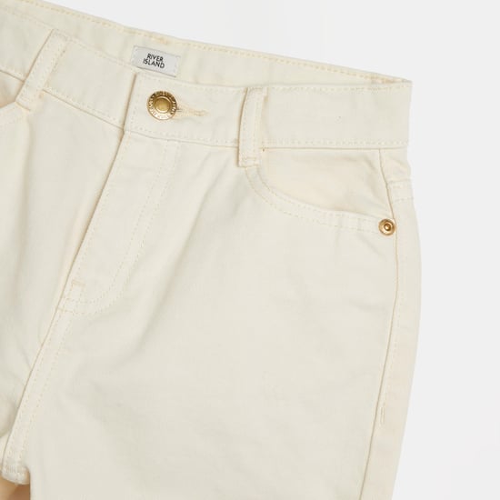 River Island Girls Mom Jeans Girls Beige - Image 3