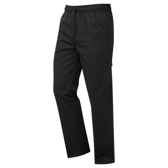 Premier Unisex Adults Chefs Essential Cargo Pocket Trousers (Black) - Image 1