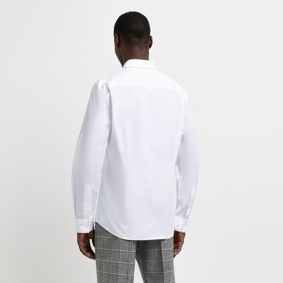 River Island Mens Shirt White Slim Fit Easy Iron - Image 3