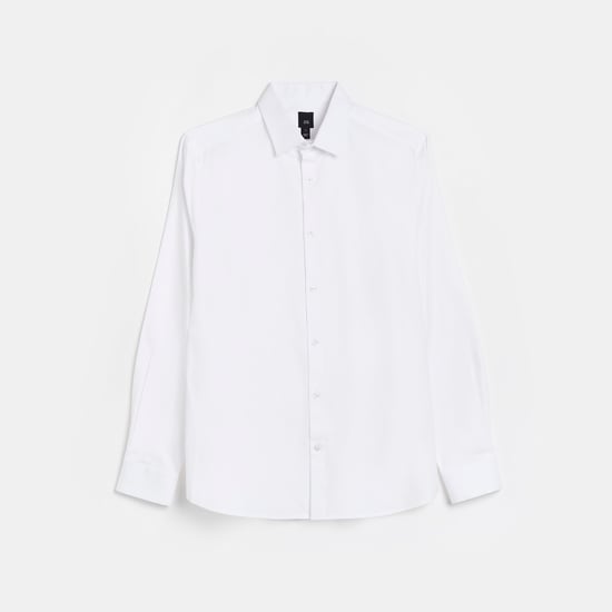 River Island Mens Shirt White Slim Fit Easy Iron - Image 4