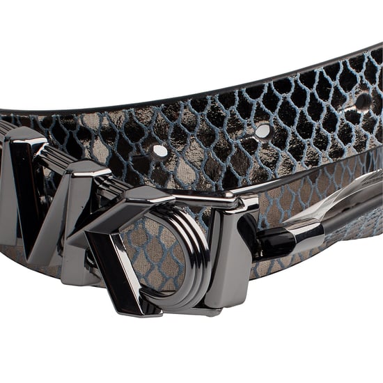 Dames Omkeerbare Metalen Leren Dunne Ceintuur 558992 - Image 4