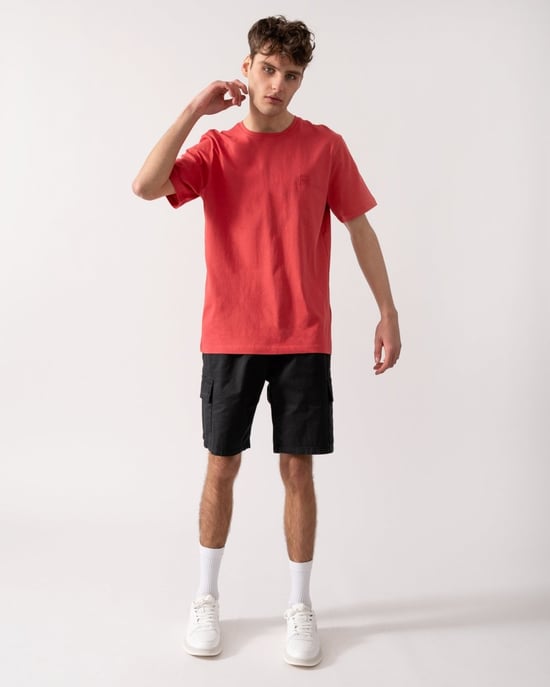 BOSS Orange Tales Mens Cotton-Jersey T-shirt With Logo Patch - Image 3