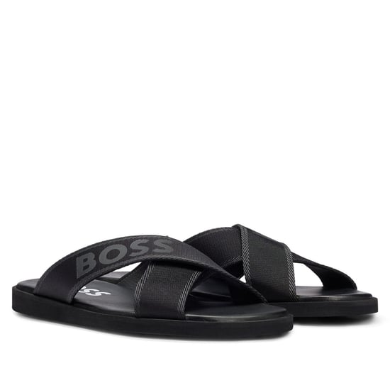 Men's Boss Darrel Sliders in Black - Image 1