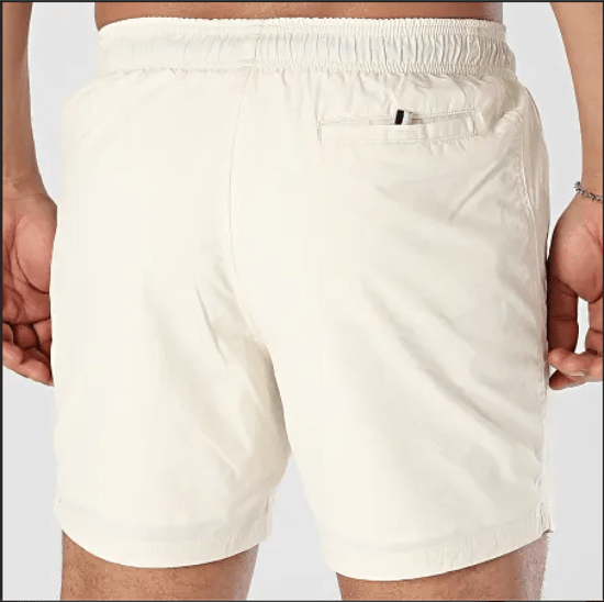 Boss Men’s Quick-Dry Swim Shorts in Light Beige Poplin - Image 4