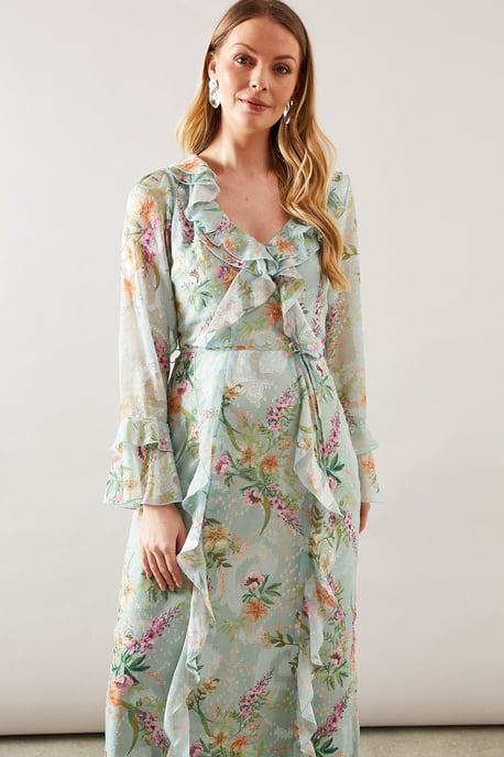 Floral Ruffle Belted Midaxi Dress - Image 2