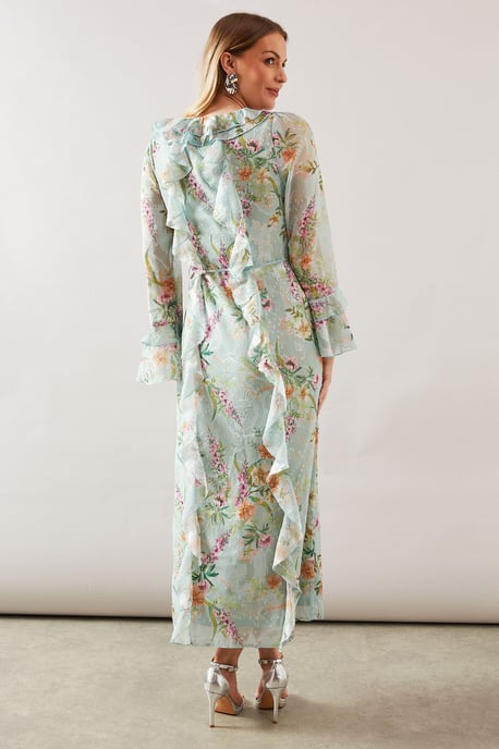 Floral Ruffle Belted Midaxi Dress - Image 3