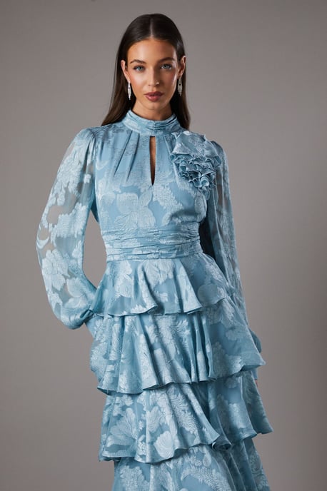 Jacquard Tiered Maxi Dress - Image 2