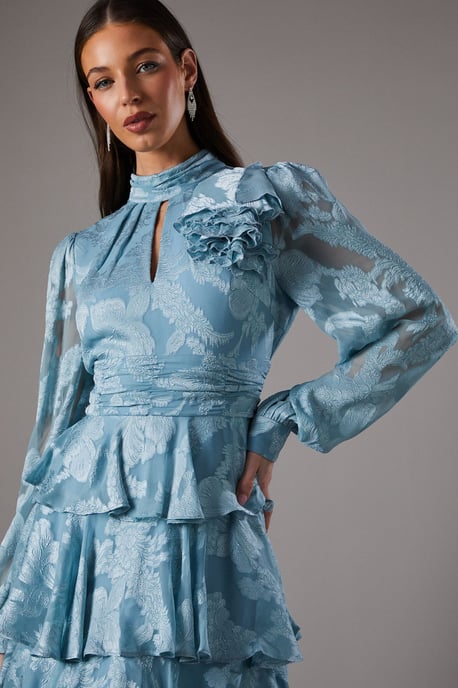 Jacquard Tiered Maxi Dress - Image 4
