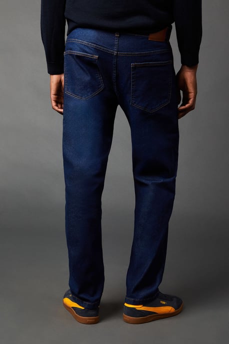 Indigo Stretch Straight Fit Jeans - Image 3