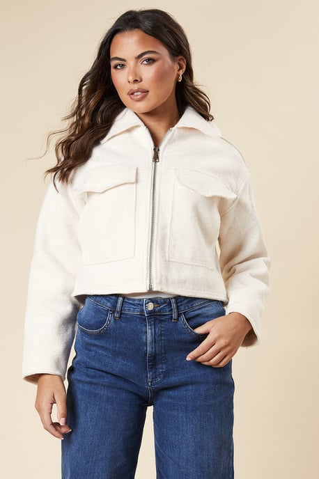 Zip Front Pocket Detail Jacket - Image 4