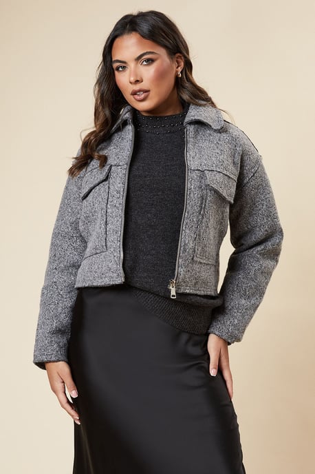 Zip Front Pocket Detail Jacket - Image 4