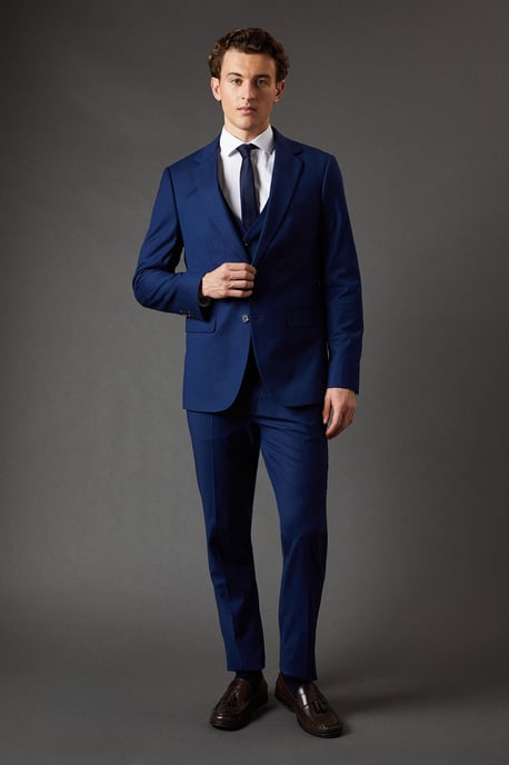 French Navy Slim Fit Essential Suit Jacket - Image 2