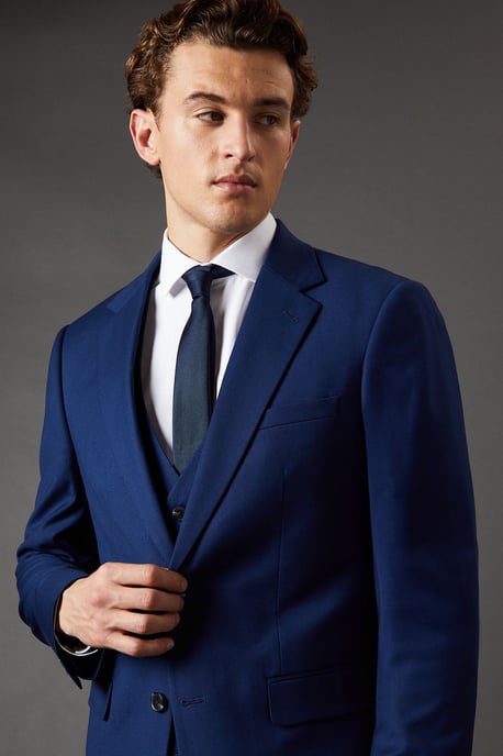 French Navy Slim Fit Essential Suit Jacket - Image 4