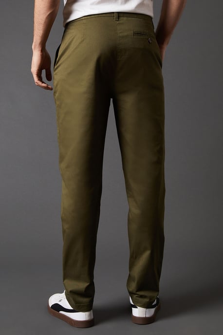 Khaki Slim Fit Chino Trousers - Image 3