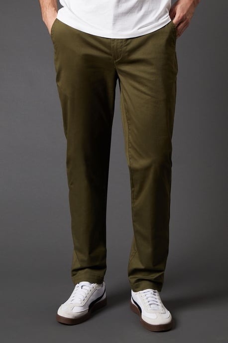 Khaki Slim Fit Chino Trousers - Image 4