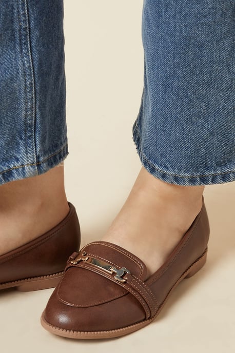 Dorothy Perkins Women Loafer Flats Black Faux Leather Day to Night Spring Summer - Image 3