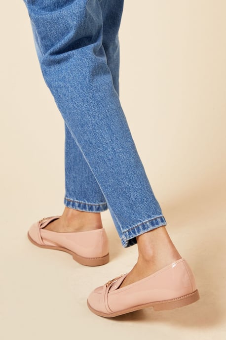 Dorothy Perkins Women Loafer Flats Pink Faux Leather Day to Night Spring Summer - Image 2