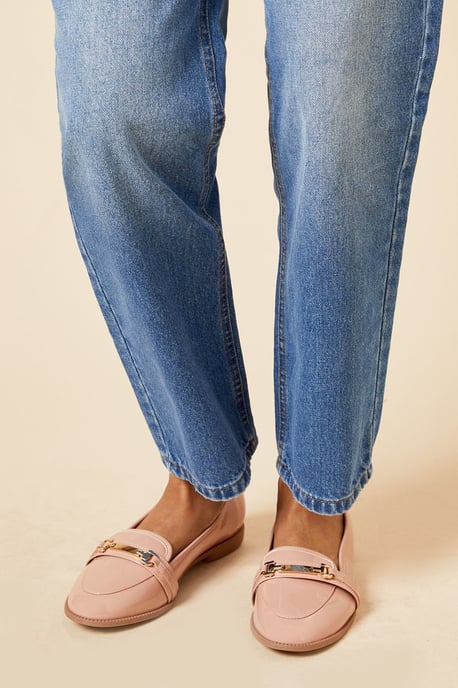 Dorothy Perkins Women Loafer Flats Pink Faux Leather Day to Night Spring Summer - Image 3