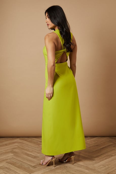 Halter Neck Split Midi Dress - Image 3