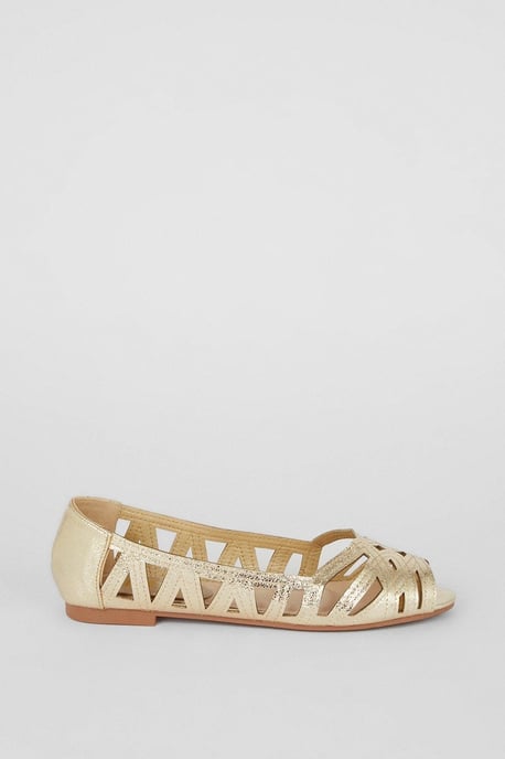 Dorothy Perkins Womens Flats Black Faux Leather Day to Night Spring Summer - Image 1