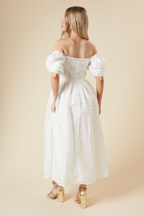 DP Luxe Seersucker Square Neck Midi Dress - Image 3