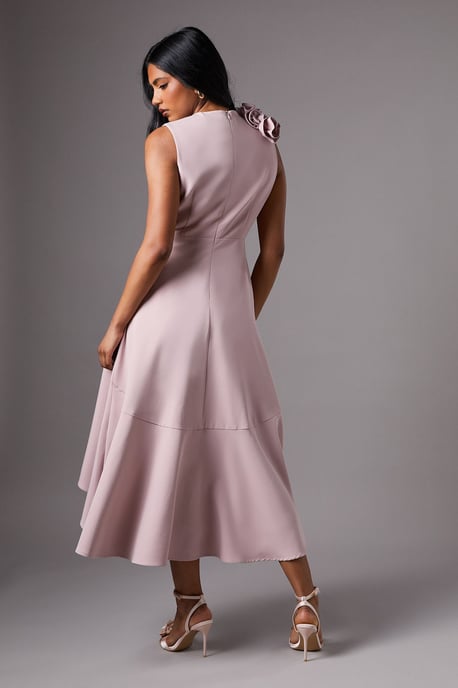 Petite 3D Corsage High Low Dress - Image 4