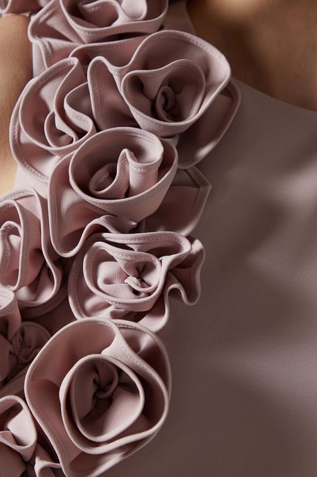 Petite 3D Corsage High Low Dress - Image 5
