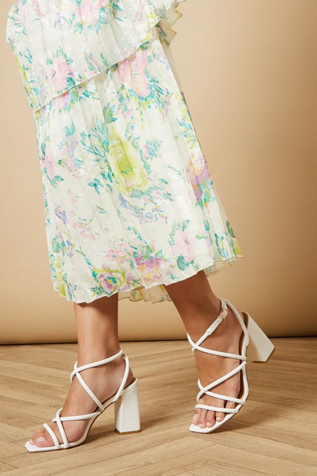 Molly Faux Leather Strappy High Block Heeled Sandals - Image 2
