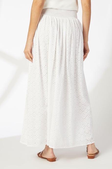 Ivory Broderie Midi Skirt - Image 3