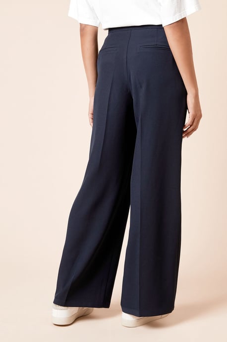 Military Button Detail Wide Leg Trouser - Image 3