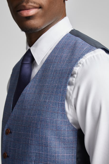Hemlock Blue Raspberry Check Waistcoat - Image 2