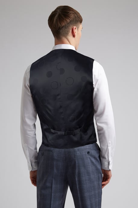 Men's Ted Baker Slim-Fit Checked Waistcoat in Blue - Image 2