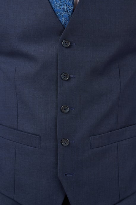 Sharkskin Waistcoat in Blue - Image 3