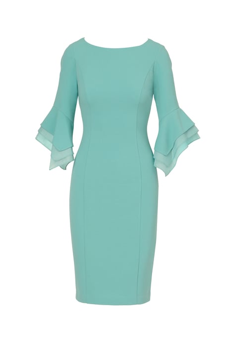 Knit Crepe Tiered Sleeve Dress - Image 4