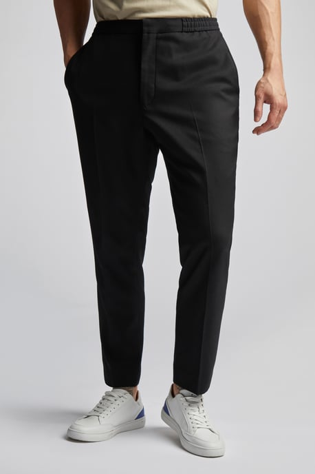 Drawstring Trousers in Black - Image 1