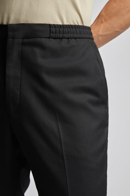Drawstring Trousers in Black - Image 2