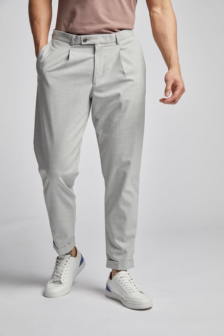 Pleated Trousers With Turn Ups - Image 1