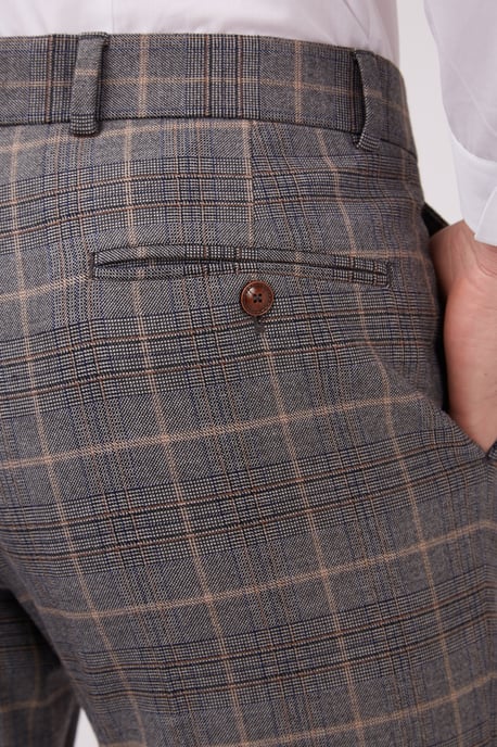 Check Trouser in Grey - Image 3