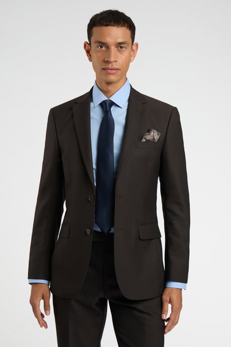 Regular Fit Brown Birdseye Jacket - Image 1