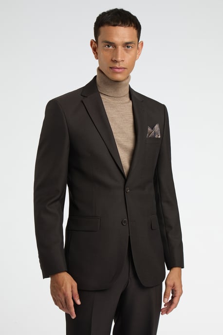 Regular Fit Brown Birdseye Jacket - Image 4