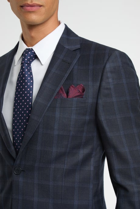 Regular Fit Blue Tan Check Jacket - Image 3