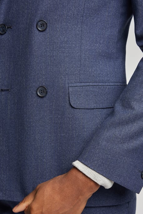 Navy Scratch Double Breasted Jacket - Image 4