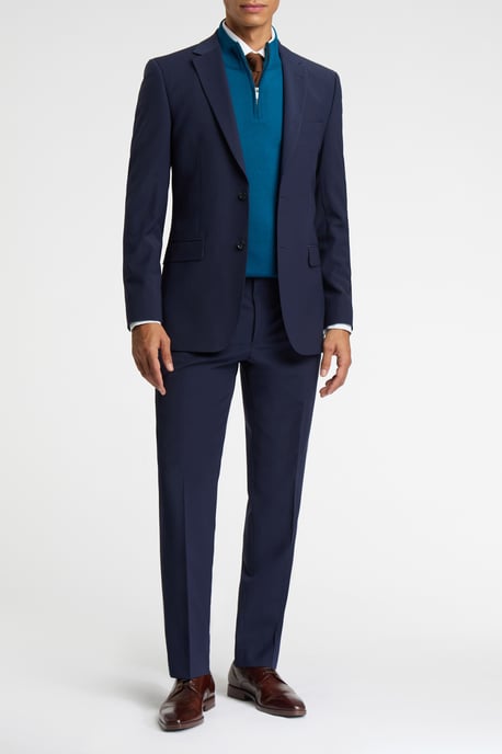 Regular Fit Dark Blue Plain Jacket - Image 3