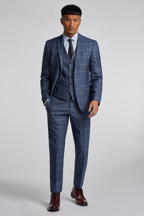 Blue Windowpane Check Jacket - Image 2