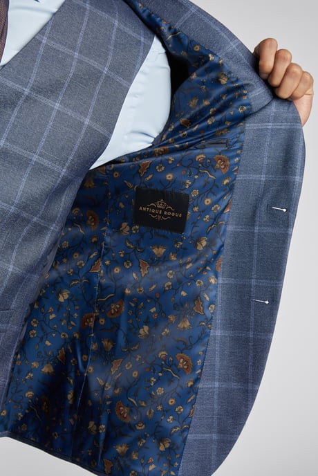 Blue Windowpane Check Jacket - Image 6