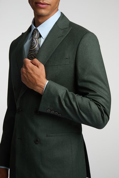 Alexandre Of England Tailored Fit Flannel Suit Jacket - Image 5